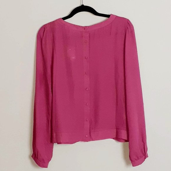 Forever 21 Long Sleeve Pink Blouse Size L - Picture 2 of 2